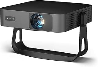 بروجكتور صغير مع واي فاي 6 وبلوتوث 5.3، يدعم 4K و600ANSI، بروجكتور محمول للأفلام في الهواء الطلق، SAEJLLP دقة 1080P أصلية، تعديل زاوية 360 درجة، مسرح منزلي