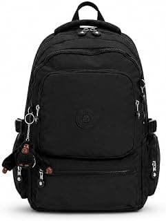 18 Inch School Backpack for Boys & Girls – 7 Pockets, Laptop Compartment, Padded Back & Shoulder Straps, Water-Resistant Backpack for School, Travel & Daily Use – Black