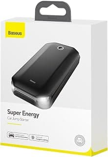باور بانك وجهاز تشغيل سيارات سوبر جديد سعة 8000 مللي أمبير وقوة 800 أمبير، مخرج USB-C للموبايلات والتابلت - أسود