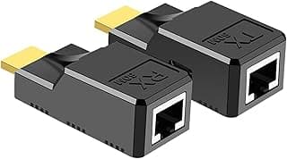موسع HDMI 60 متر عبر كابل Cat-5e/6 محول HDMI الى RJ45 مكرر اشارة يدعم HDTV 1080P 3D