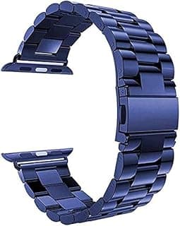 Stainless Steel Replacement Strap Compatible with Apple Watch Series 7/8/9/10/11 45mm/46mm/49mm - Durable Metal Band - blue