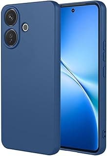 جراب سيليكون سائل لهاتف Vivo V60 Lite مبطن من الداخل مع حماية للكاميرا (كحلي)