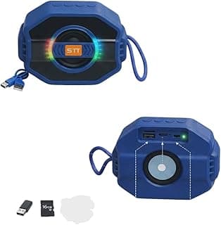 مكبر صوت بلوتوث STT-228 محمول ولاسلكي، مزود بإضاءة RGB ليد وراديو FM، يدعم كارت ذاكرة وفلاش ميموري مع بطارية قابلة لإعادة الشحن، متوافق مع الموبايلات وأجهزة التلفزيون والتابلت والكمبيوتر، أزرق