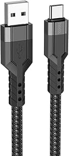 U110 - Charging And Data Transmittion Cable (2.4A - 1.2M), USB-A To USB-C Plug, Compatible With Samsung Huawei Xiaomi Oppo - Black