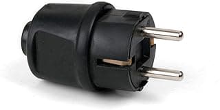16A 250V Black 2-Pole Two Prong Plug