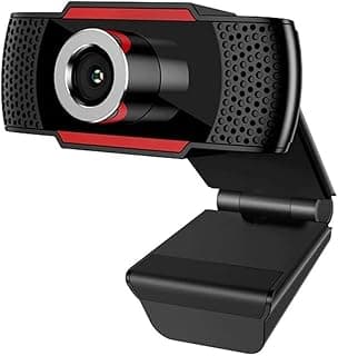 كاميرا الويب USB عالية الدقة HD 1080 بكسل، كاميرا رقمية مع ميكروفون تناسب أجهزة اللاب توب والكمبيوتر المكتبي والتابلت، كاميرا قابلة للدوران (أسود)