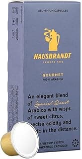 كبسولات قهوة Hausbrandt جورميه 100% أرابيكا متوافقة مع ماكينات نسبريسو - 10 قطع