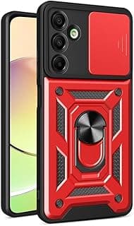 جراب حماية مقاوم للصدمات UNBLACK Sliding CamShield TPU + PC متوافق مع سامسونج Galaxy A17 (أحمر)