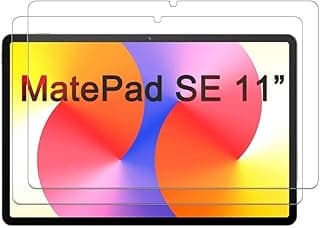 [عبوة من 2] واقي شاشة بصلابة 9H لجهاز هواوي MatePad SE مقاس 11 بوصة، شفاف عالي الدقة، سهل التركيب، زجاج مقسى مضاد للخدش وخالٍ من الفقاعات