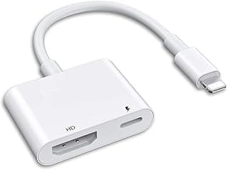 HDMI Adapter to TV 1080P Digital AV Adapter for iPhone,Home Office,4K Sync Screen Connector with Charging Port Compatible with iPhone 11/12 Pro Xs Max XR X 8 7 6S Plus to TV Projector Monitor
