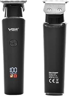 ماكينة حلاقة شعر احترافية VGR V-937 مع شاشة LED للرجال - أسود
