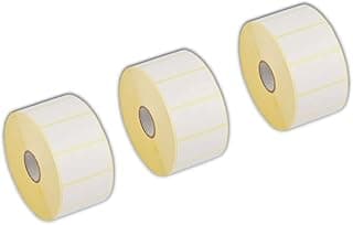 3 رول ملصقات باركود - 50mm x 25mm، 1000 ملصق/رول - ملصقات حرارية لاصقة ممتازة لطباعة الباركود، المخازن، التجزئة، والمكاتب