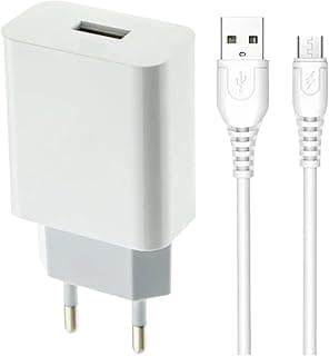 طقم شحن سريع T66، أبيض، كابل Micro USB بتقنية الشريحة الذكية، شاحن عالي السرعة 3.5A، طاقة ثابتة ومستمرة
