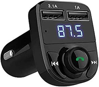مجموعة بلوتوث mp3 للسيارة بدون استخدام اليدين، جهاز ارسال اف ام ومشغل موسيقى ام بي 3 5 فولت 4.1 امبير، شاحن سيارة USB مزدوج يدعم بطاقة Micro SD 1 جيجا - 32 جيجا