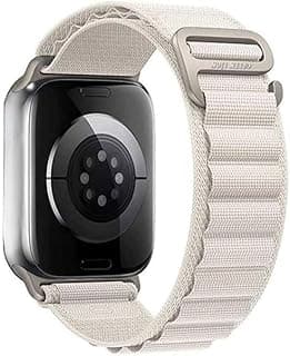 سوار ساعة Green Lion Alpine Loop من النايلون متوافق مع ساعة ابل مقاس 42/44/45/49mm، قماش قابل للغسل، مريح على البشرة، تثبيت آمن، سهل التركيب، خفيف الوزن
