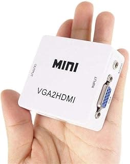 Mini VGA to HDMI Video Converter, White, with Audio Port, for PC and Monitors