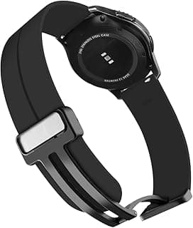 حزام MroTech 22 مم - متوافق مع سامسونج Gear S3 Frontier، Galaxy Watch 46 mm، 3، 45 mm/هواوي Watch GT2، GT3 46 mm - سوار رياضي سيليكون ناعم، أسود