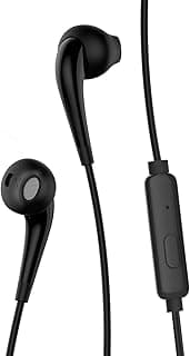 Oraimo OEP-E21P Wired Earphones with Microphone – 3.5 mm In-Ear Headset, Comfortable Fit, Deep Bass Audio – Black