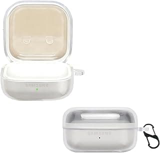 جراب سيليكون لسامسونج Galaxy Buds 4/Buds 4 Pro، نحيف للغاية، مرن، مضاد للصدمات، قابل للغسل، مع ميدالية مفاتيح، شفاف