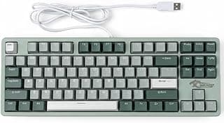 COUGAR-EGY G-871 Mechanical Gaming Keyboard, 87 Keys TKL Compact, Wired with Black Switches, Backlit for Windows PC/Mac (green and white)