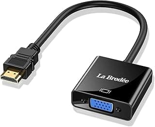 محول HDMI الى VGA، 1080P VGA الى HDMI، محول HDMI الى VGA للكمبيوتر واللابتوب والكمبيوتر الشخصي والشاشة وتلفزيون HDTV، كيبل محول رقمي الى تناظري لاجهزة Xbox 360 وPS3 وتي في بوكس الى جهاز العرض (اسود)