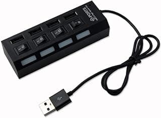 usb 2.0 hub,4 ports portable data hub with led light ultra slim aluminum usb hub for macbook,notebook pc,laptops,desktop,usb flash drives and other devices (with switches, 4 port), usb hub with switch