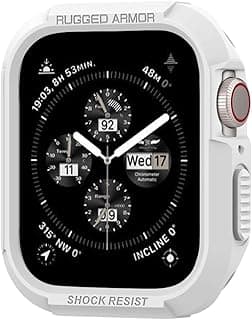 جراب متين لـ iWatch سيريس 7/8/9 (45مم) غطاء TPU مضاد للخدش (بدون واقي شاشة) (أبيض)