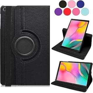 [Rotatable] Case for Samsung Galaxy Tab A7 10.4 2020/2022 [T500/T505/T507/T509], 360 Degree Stand [Auto Sleep/Wake] Leather Flip Smart Tablet Cover (Black)