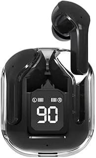 Air39 Pro or Air31 Pro Bluetooth Wireless Earbuds, Luminous Clear Charging Case, Colorful LED Digital Display, V5.3 Technology, Black or White, Multicolor