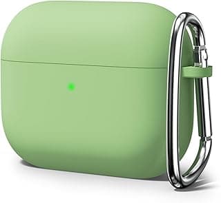 جراب متوافق مع ابل AirPods Pro 3 مع ميدالية مفاتيح، جراب سيليكون ناعم، جراب حماية كامل متوافق مع AirPods Pro (الجيل الثالث) 2025 (أخضر نعناعي)