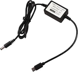 كابل طاقة USB C الى تيار مستمر 24 فولت 5.5x2.1 مم PD 3 امبير شحن سريع للكاميرا، اضاءة LED، طابعة ثلاثية الابعاد