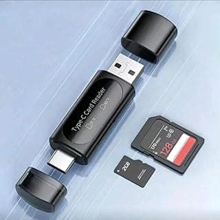 2 in 1 Type C Card Reader for SD Card OTG Tablets USB 2.0 Card Reader Used for Monitors, Laptops, Type-C Mobile Phones, USB Speakers