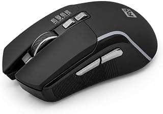 Black Wireless Mouse with Ergonomic Design, RGB Lighting & 1200/1600/2400 DPI, Model R8 1761, Ideal for Gaming & Office Use