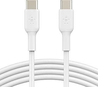 كابل شحن سريع USB-C إلى USB-C، كيبل شحن سريع USB نوع C لسامسونج وبيكسل وايباد برو والمزيد، طول 1 م، أبيض
