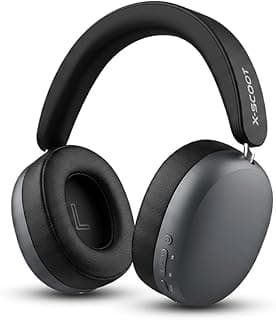 سماعة رأس لاسلكية بلوتوث XS-658 فوق الأذن مع تعريفات 40mm، صوت ستيريو ببيس عميق، ميكروفون مدمج، شحن سريع USB C، وقت تشغيل 24 ساعة، سماعة مريحة للموسيقى والجيمنج والمكالمات رمادي