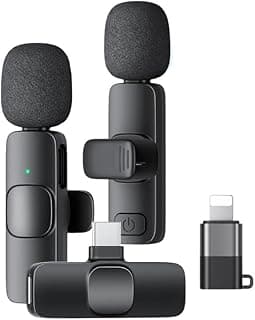 GADGETSWEAR Wireless Microphone for Youtubers, Vlogging, Singing with Noise Cancelling, Karaoke Mic, Camera & Phone Recording, Portable Clip-On, Collar/Lavalier Design & Bluetooth Condenser Mic