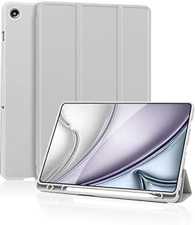 جراب سمارت نحيف لجهاز سامسونج Galaxy Tab A9+ مقاس 11 بوصة (إصدار 2023) مع مكان مخصص للقلم وغطاء خلفي TPU ناعم، خاصية الاستيقاظ/النوم التلقائي (رمادي)