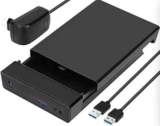 علبة هارد ديسك 3.5 بوصة لـ SATA SSD HDD مع وصلة USB 3.0 - أسود (S356U3)
