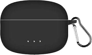 Silicone Case Compatible with Oraimo Freebuds 3C Portable Protective Case Cover With Hook (Black)