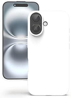 Soft Douple Layer Silicone Case with Microfiber Lining For Apple iPhone 16 Plus 6.7-inch (White)