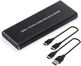 صندوق SSD بمنفذ PCIe M.2 2280، حافظة قرص صلب من النوع C USB 3.1 NVME هارد SSD 10 جيجابايت في الثانية الجيل الثاني USB 3.1 الى M.2 مع حافظة وكابل USB C M.2 PCIe SSD الى نوع C