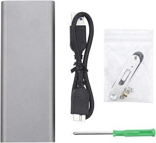 غطاء قرص صلب USB 3.0 M.2 NGFF من هوت توب ستار لـ B Key، SATA M.2 SSD حافظة خارجية من الالومنيوم مع محول قرص صلب بسرعه تصل حتى 6 جيجا بايت في الثانية، يشمل كابل USB 3.0