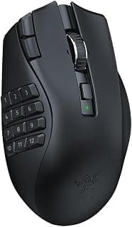 ماوس جيمنج ريزر Naga V2 HyperSpeed لاسلكي: 19 زر قابل للبرمجة، تقنية HyperScroll، مستشعر بصري Focus Pro 30K، مفاتيح ميكانيكية جيل ثاني، عمر بطارية يصل لـ 400 ساعة - أسود