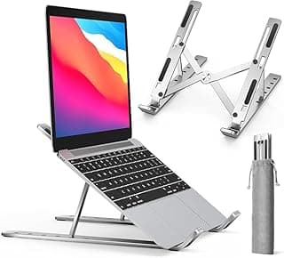 Metal Laptop Stand, 7 Height Levels, Foldable, Laptop Stand Compatible with All 10-17 Inch Devices