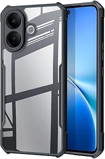 جراب شفاف مضاد للصدمات والخدوش متوافق مع vivo v60 lite 5g مضاد للاصفرار حماية كاملة مزود بحماية للكاميرا واطارمرن للهاتف فيفو في 60 لايت (black)