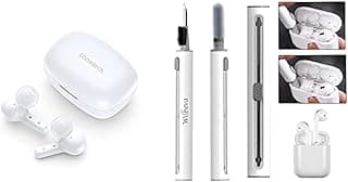 ( True Wireless Earbuds, Big Bass 4 Mics, Clear Calls automatic noise reduction, IPX8 waterproof, Sensitive touch control,Bluetooth 5.2+ Wilbeva cleaner kit for airpodss)