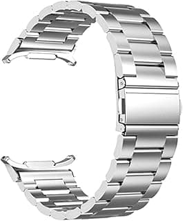 سوار معدني من الستانلس ستيل متوافق مع ساعة سامسونج Galaxy Watch Ultra 47mm 2024، سوار بديل متين وقابل للتعديل للجنسين، فضي