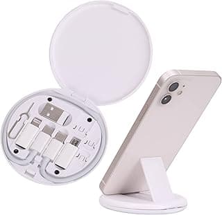 صندوق تخزين محمول ومحول USB C لـ متعدد الأنواع لايتنينج نوع وأداة نقل بيانات مع فتحة شريحة اتصال بشحن سريع وحامل موبايل من تشي جوانج أبيض عدد المنافذ: 4