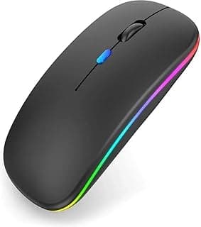 ماوس لا سلكي - موديل - 1000DPI - RGB - W10- يعمل بمحول USB - قابل لاعادة الشحن – بطارية مدمجة - لون اسود