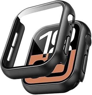 Hard PC Case Compatible with Apple Watch Series 10 46mm with Tempered Glass Screen Protector, Full Coverage, Touch Sensitive, Ultra-Thin HD Bumper Protective Cover (Black)